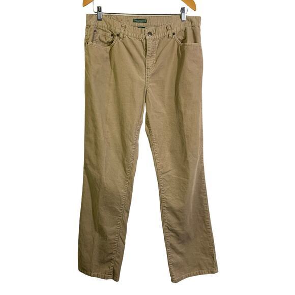 LAUREN JEANS CO Ralph Lauren Jeans Pants Vintage Corduroy Tan Khaki Straight Leg - Picture 1 of 12
